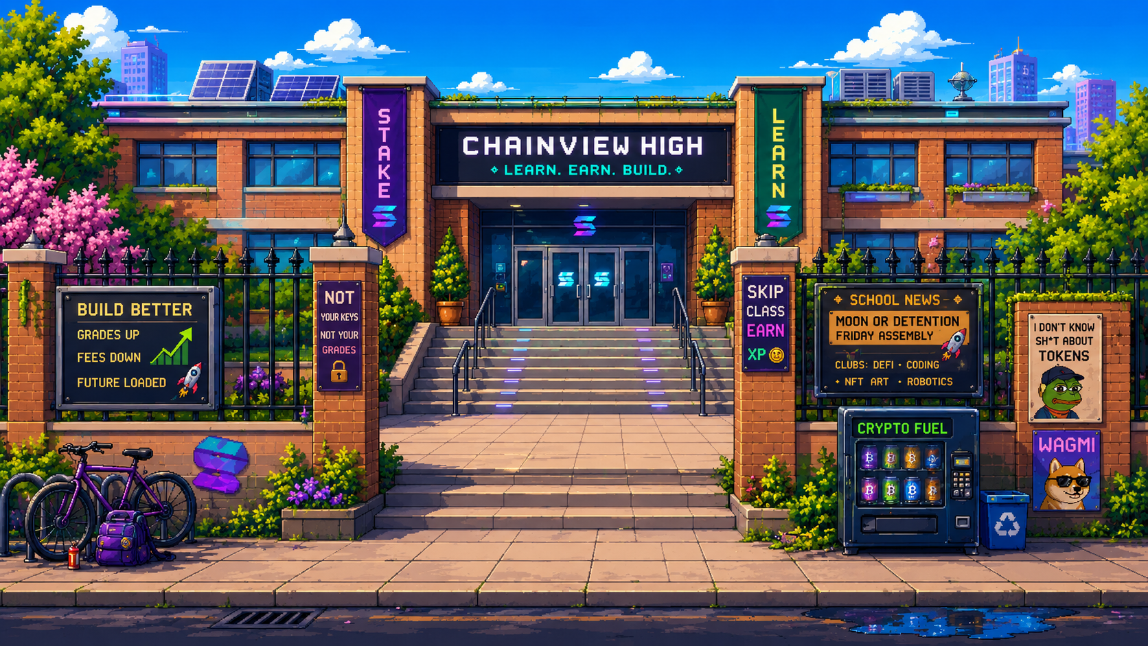 Pixel art entrance scene from Solvol